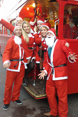 Red London Bus - Christmas
